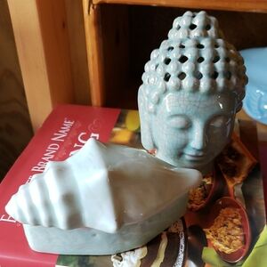 Ceramic Buddha Sculpture/covered Conch Shell